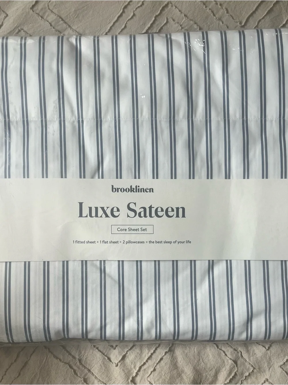 Brooklinen Core Sheet SetStriped Blue and White Full